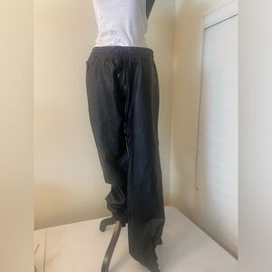 Black Faux Leather Joggers Size Large